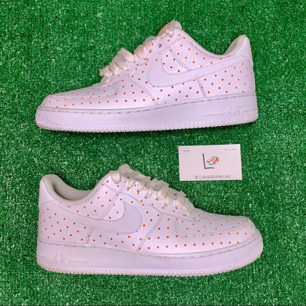 Nike Air Force 1 Low ‘Polka Dots’ Orange White Size 11W / 9.5M